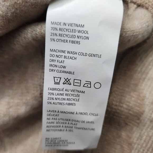 PrAna Snowbound Sweater NWT size XL tan beige recycled wool - Picture 10 of 14